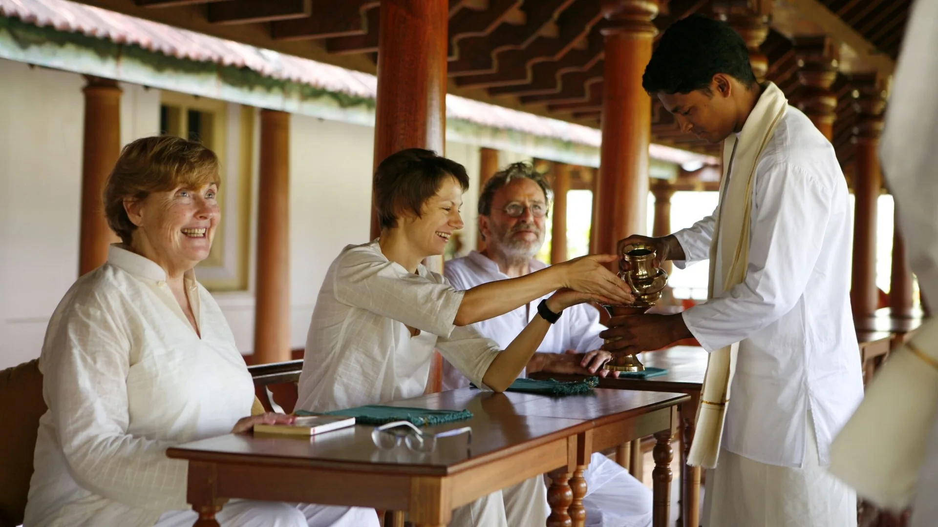 Guest doing a core fitness session as part of a holistic wellness programme